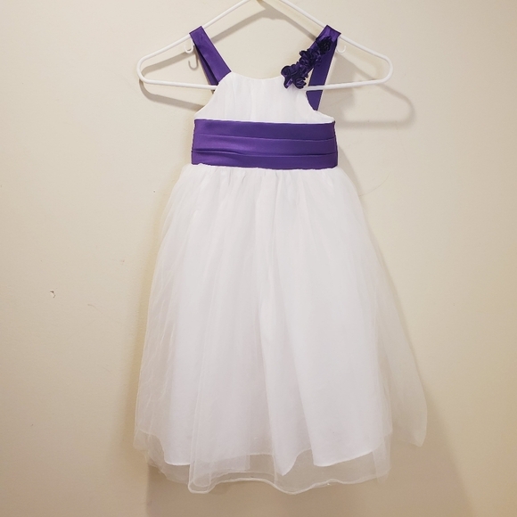 Alfred Angelo Ivory and Purple baby girl Tule Formal dress fits 18M - Picture 2 of 9